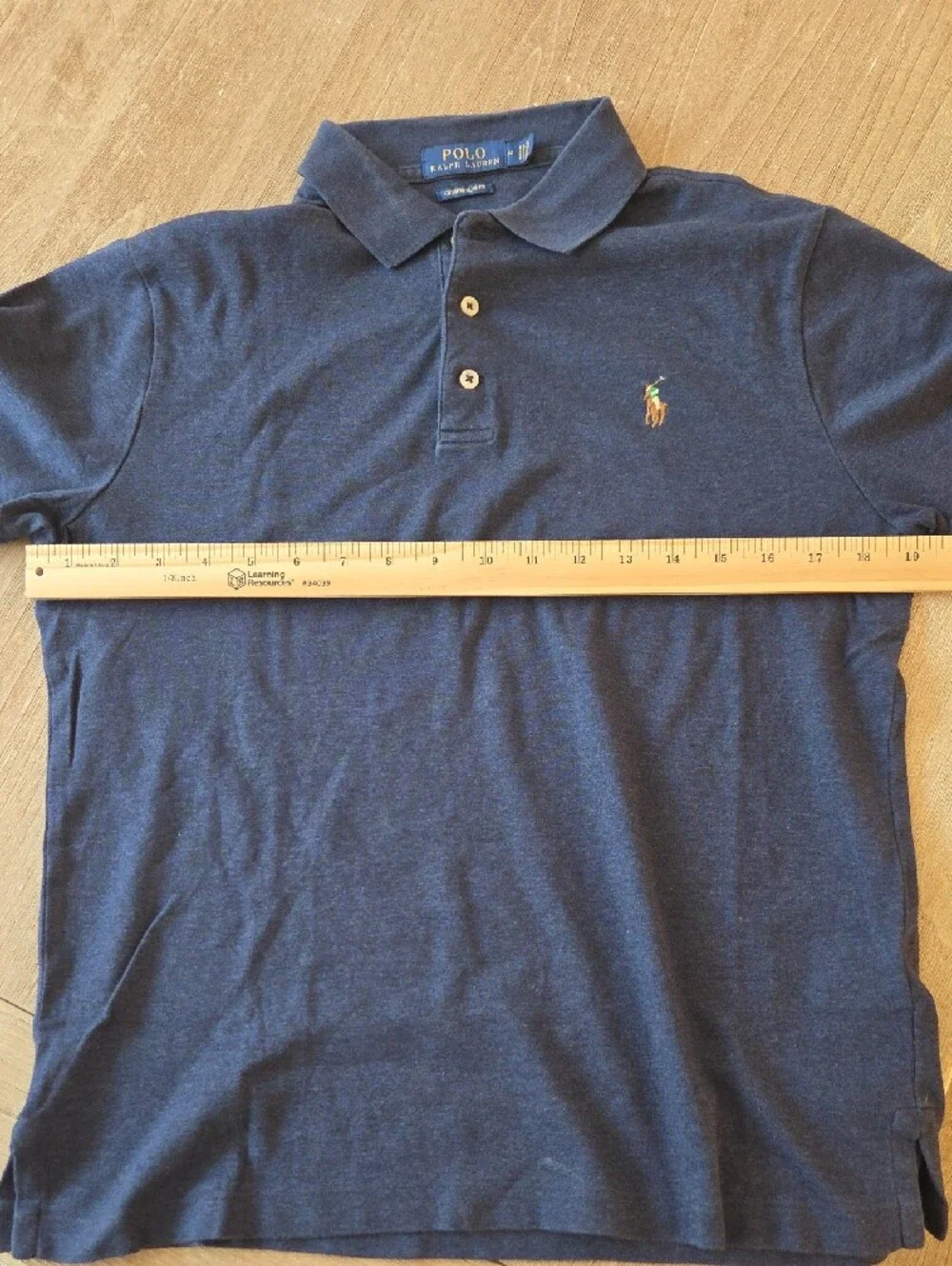 Polo by Ralph Lauren Men's Navy Polo with Embroidered Pony Custom Fit (M)